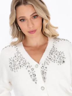 Faina Damen Strickjacke in weiß