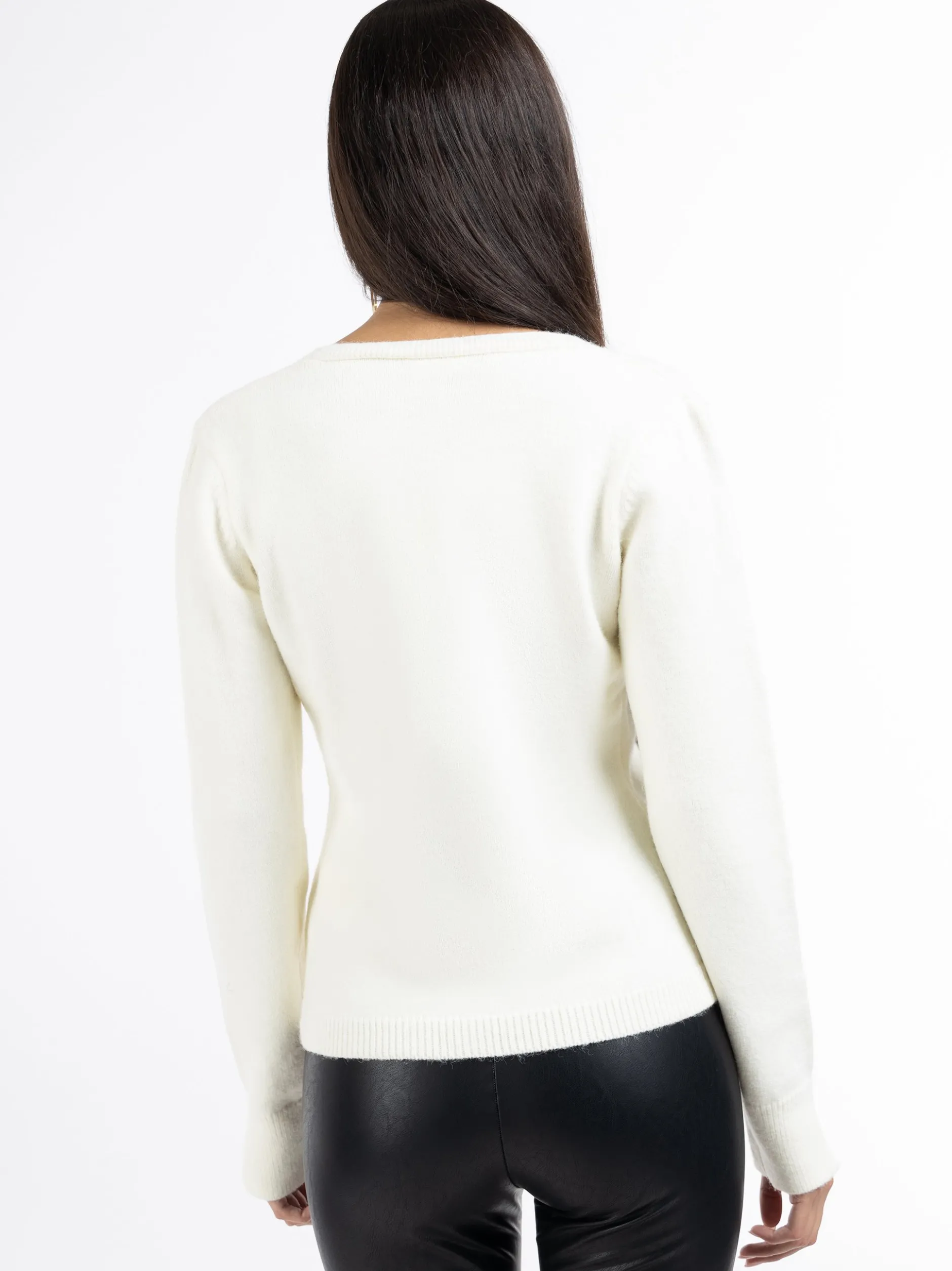 Faina Damen Strickjacke in weiß