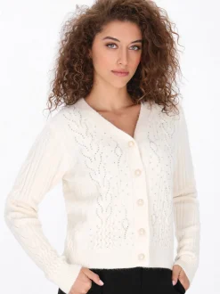 Faina Damen Strickjacke in weiß