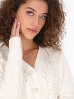 Faina Damen Strickjacke in weiß
