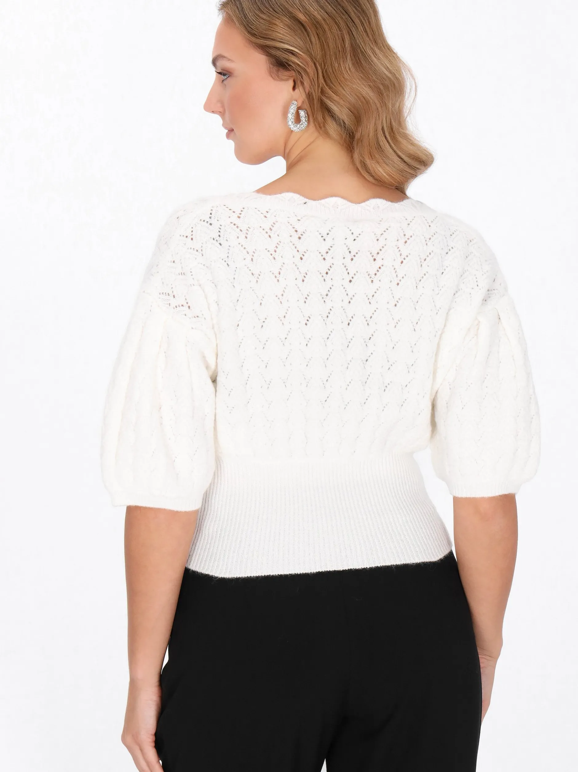Faina Damen Strickjacke in weiß