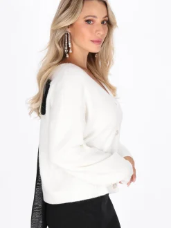 Faina Damen Strickjacke in weiß
