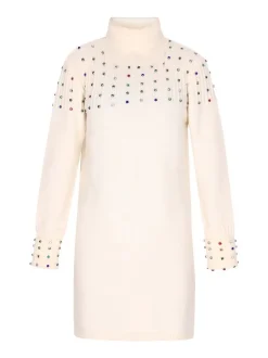 Faina Damen Strickkleid in ecru - Länge: mittel