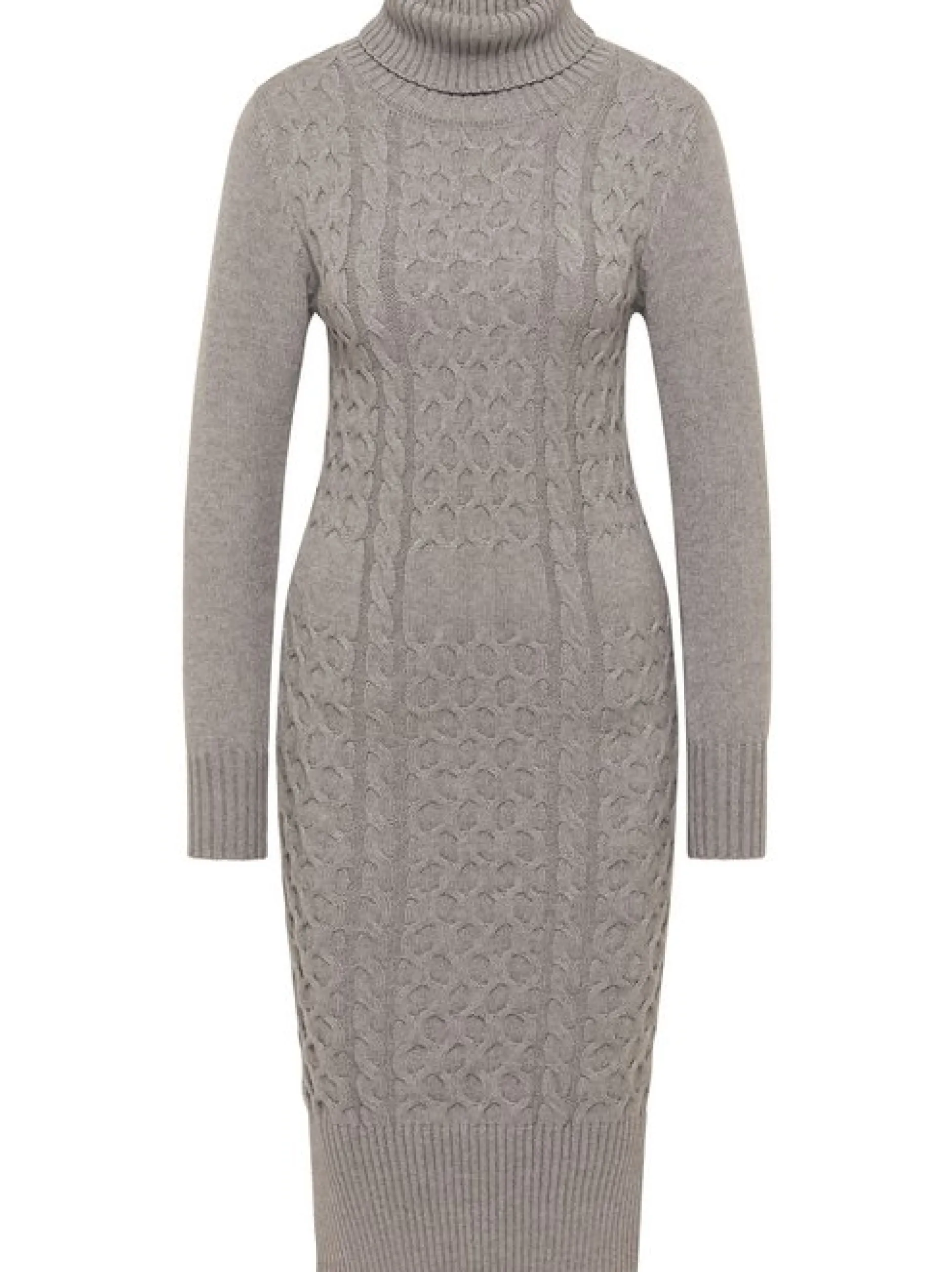 Faina Damen Strickkleid in grau - Länge: mittel