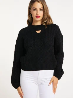 Faina Damen Strickpullover in schwarz