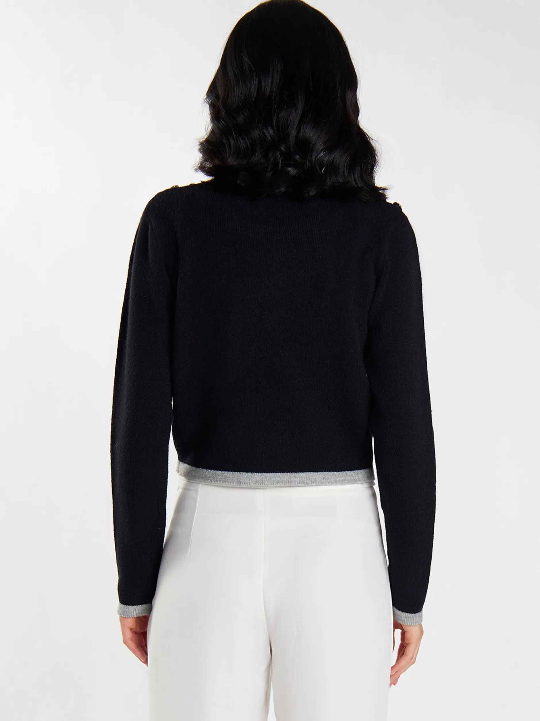 Faina Damen Strickpullover in schwarz