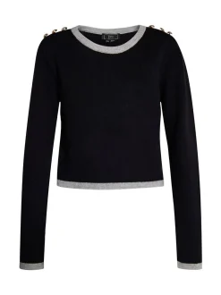 Faina Damen Strickpullover in schwarz