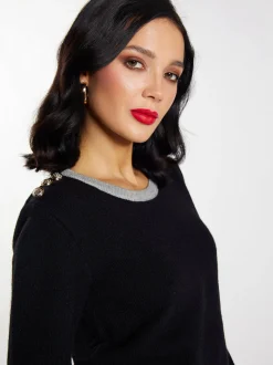 Faina Damen Strickpullover in schwarz