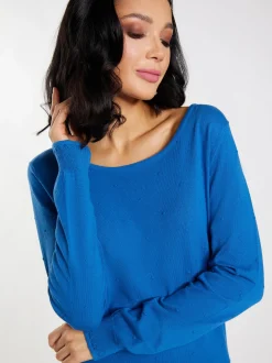 Faina Damen Strickpullover in blau