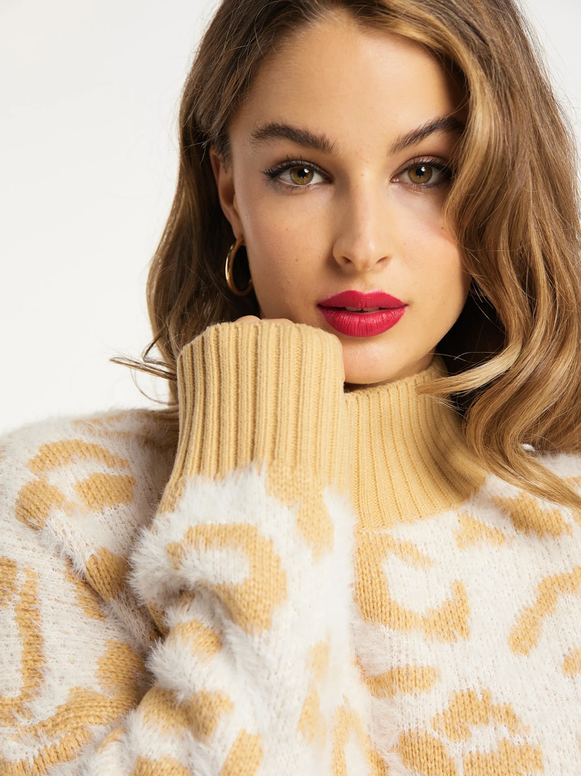 Faina Damen Strickpullover in camel