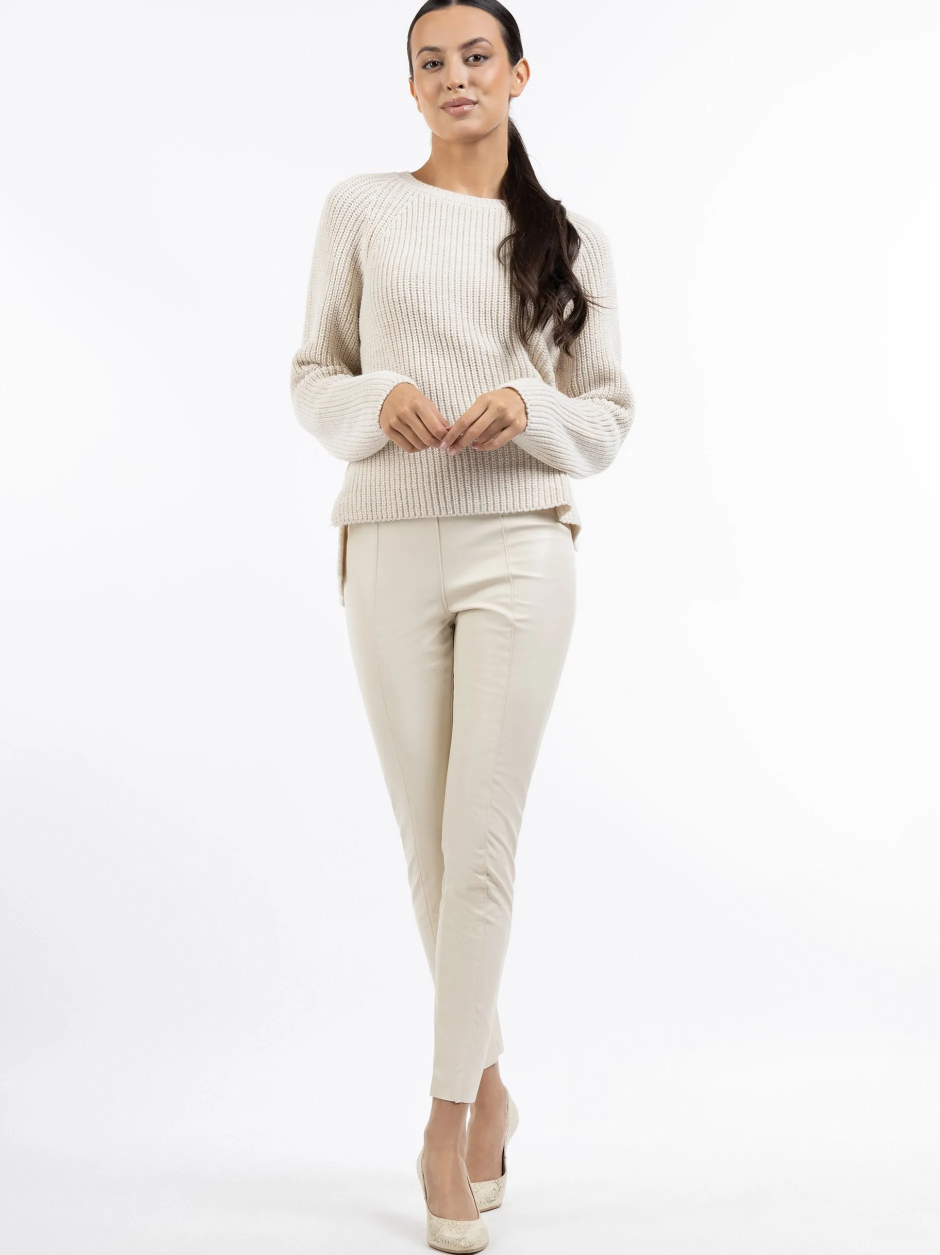 Faina Damen Strickpullover in weiß