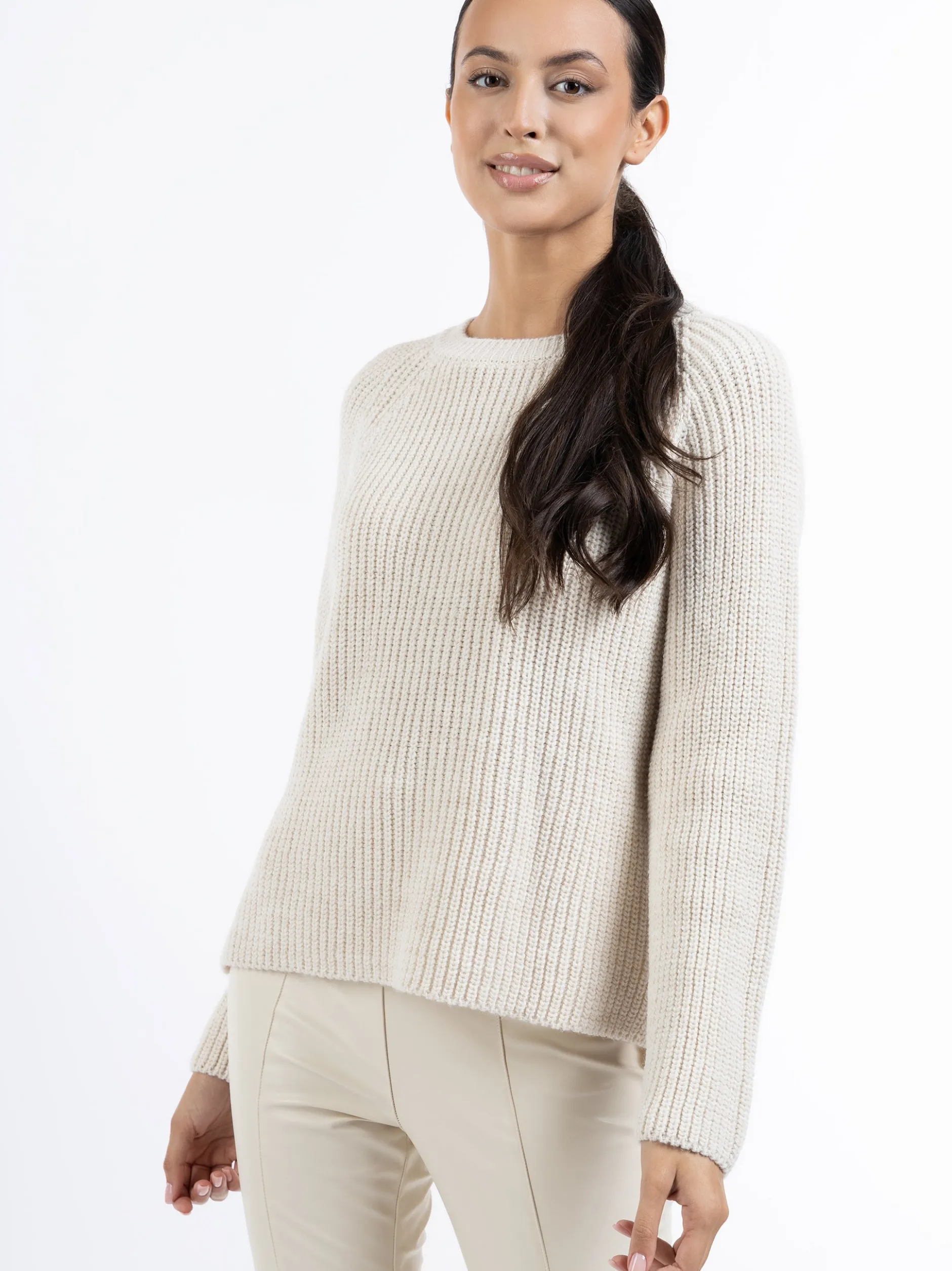 Faina Damen Strickpullover in weiß