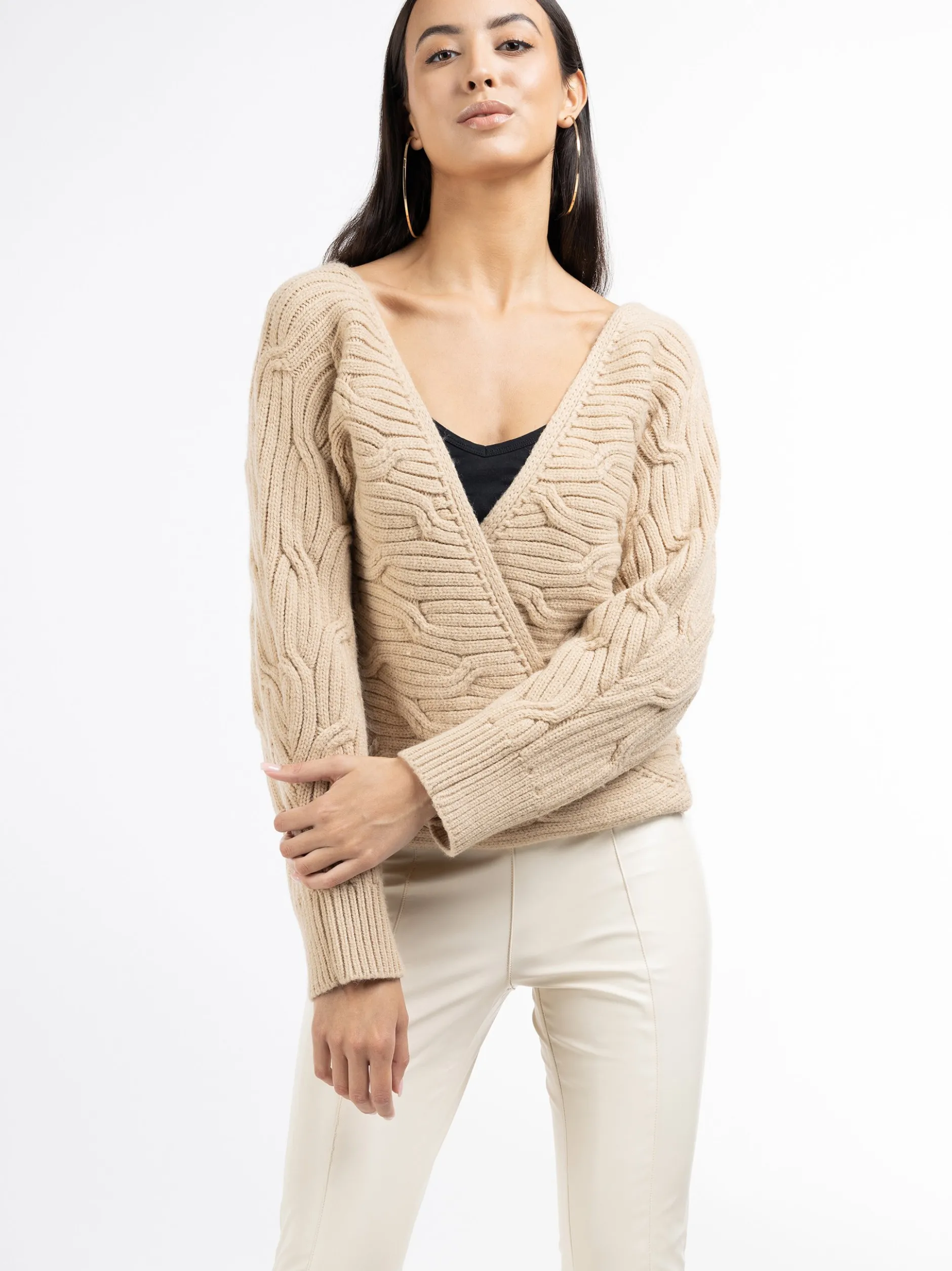 Faina Damen Strickpullover in beige