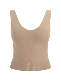 Faina Damen Strick-Tanktop in beige