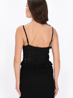 Faina Damen Stricktop in schwarz