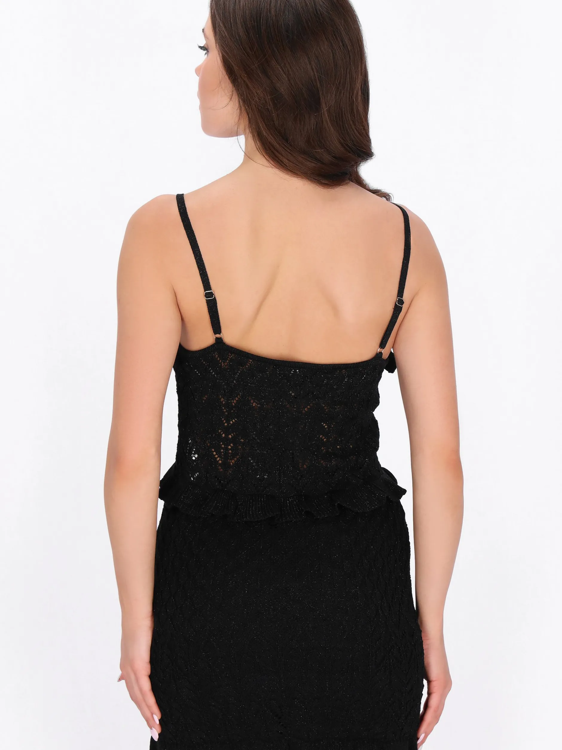 Faina Damen Stricktop in schwarz