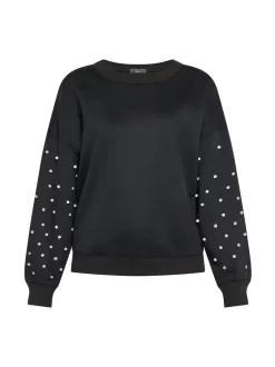 Faina Damen Sweatshirt in schwarz - Ausschnitt: Rundhals