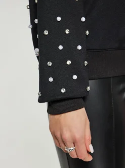 Faina Damen Sweatshirt in schwarz - Ausschnitt: Rundhals
