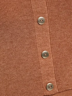 Faina Damen Top in braun - Ausschnitt: Rundhals