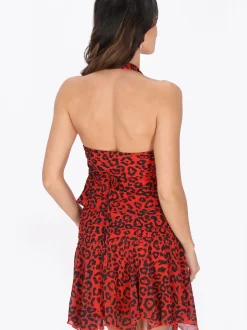 Faina Damen Top in rot schwarz