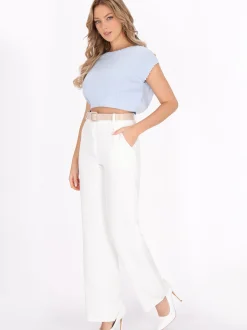 Faina Damen T-Shirt in hellblau - Ausschnitt: Rundhals