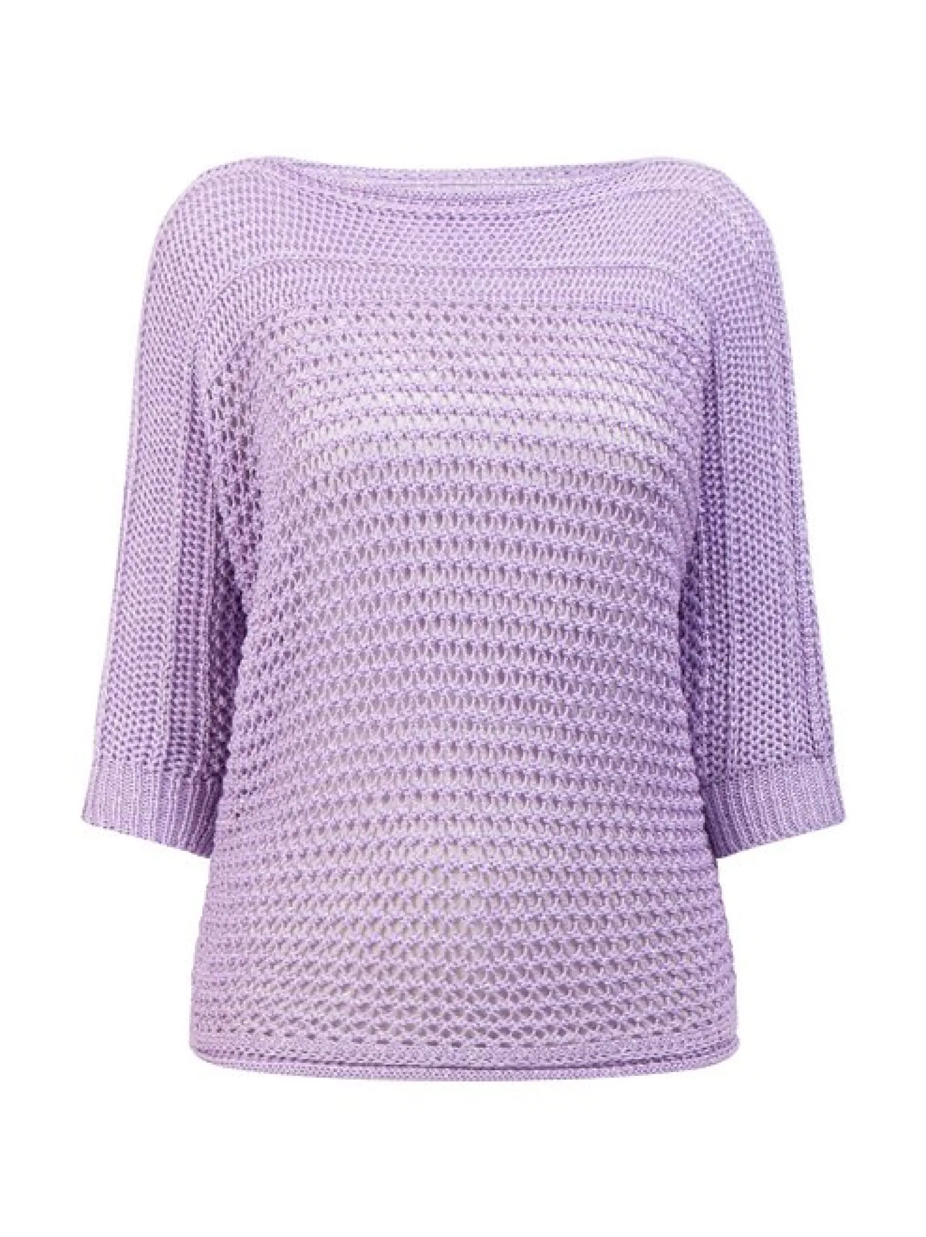 Faina Damen Weitmaschiger Strickpullover in flieder