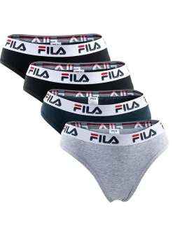 FILA Damen Slip 4er Pack in mehrfarbig