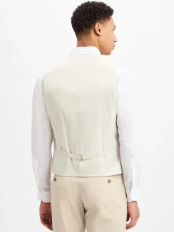 Finshley & Harding Herren Anzugweste - Alameda in beige weiß