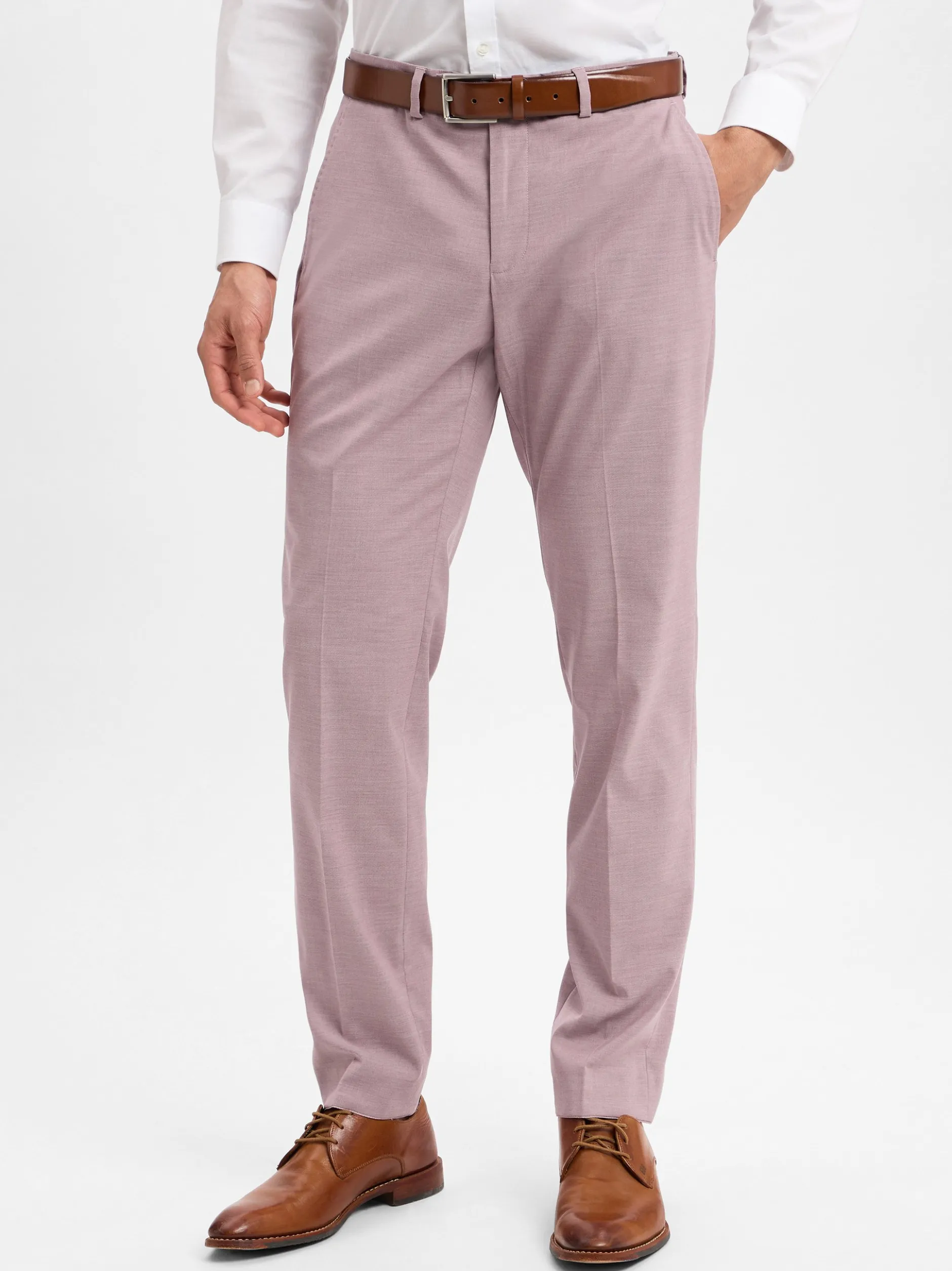 Finshley & Harding Herren Baukasten-Anzughose - California in rosenholz weiß