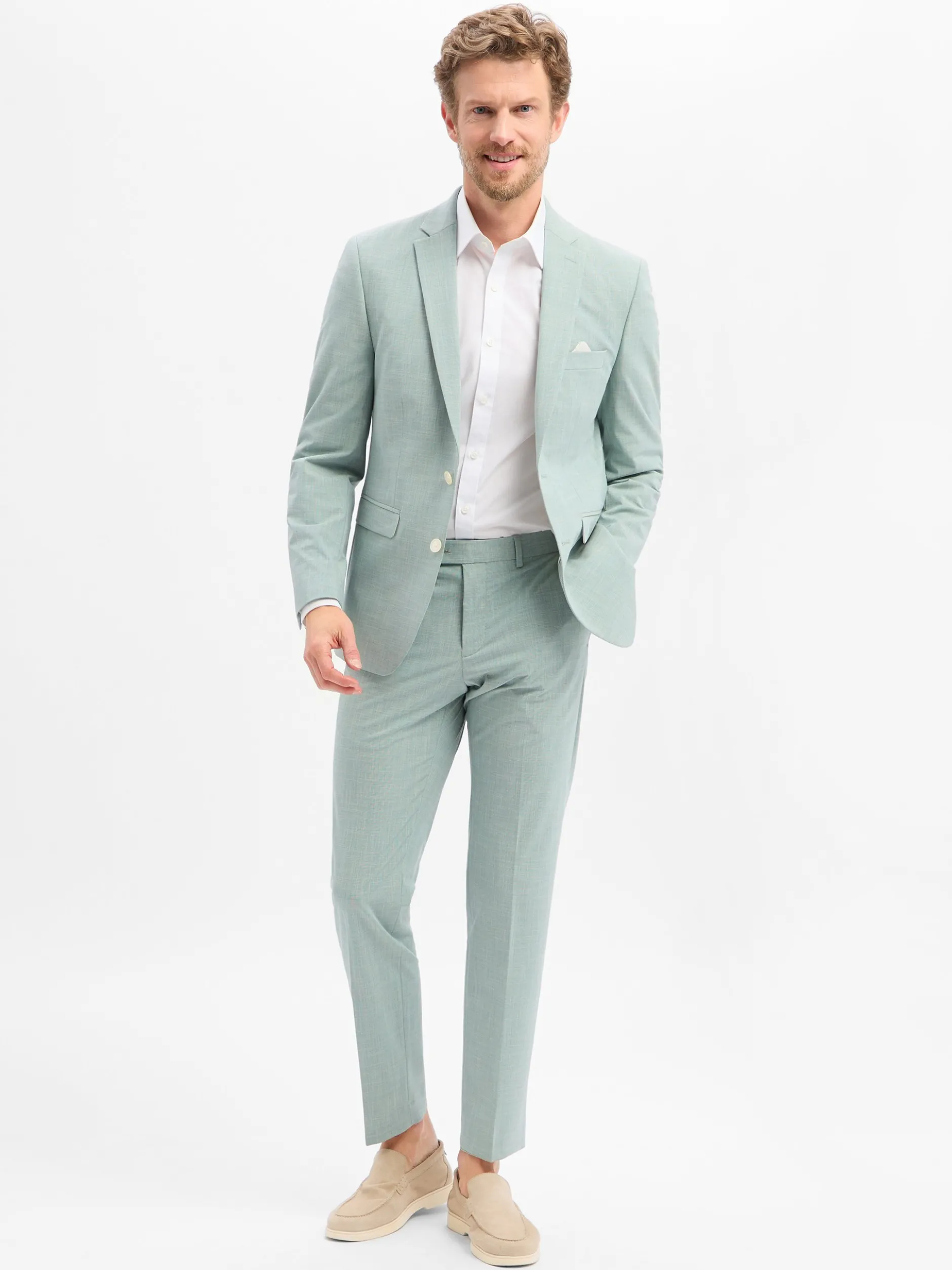 Finshley & Harding Herren Baukasten-Hose - Mitch in schilf ecru