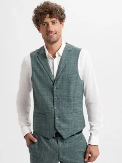 Finshley & Harding Herren Baukasten-Weste in grau tanne