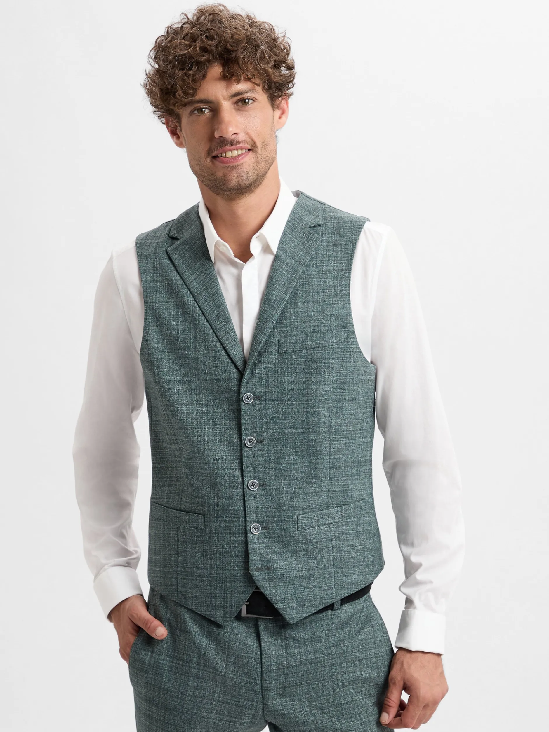 Finshley & Harding Herren Baukasten-Weste in grau tanne