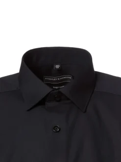 Finshley & Harding Herren Businesshemd - Easy Care in schwarz