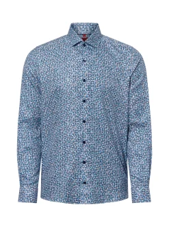 Finshley & Harding Herren Businesshemd in indigo mehrfarbig
