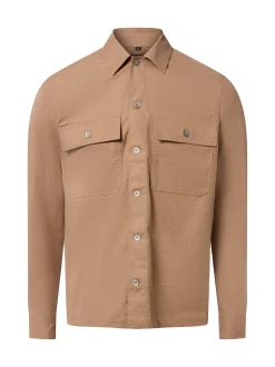Finshley & Harding Herren Hemd mit Wollanteil in camel