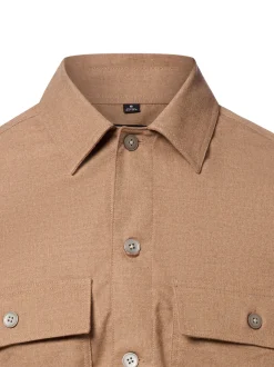 Finshley & Harding Herren Hemd mit Wollanteil in camel