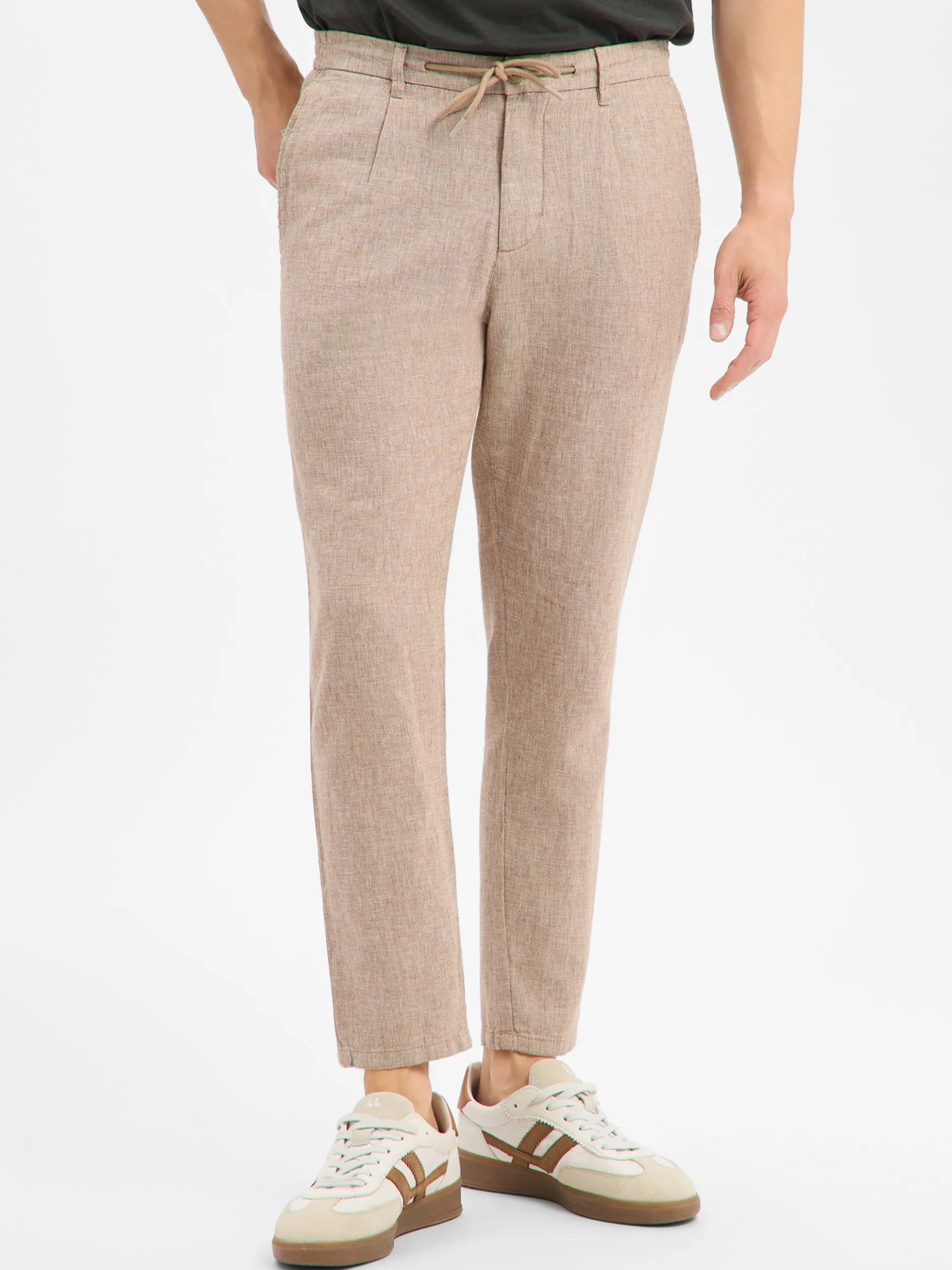 Finshley & Harding Herren Leinen-Mix-Hose - Riley in beige