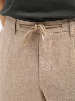 Finshley & Harding Herren Leinen-Mix-Hose - Riley in beige