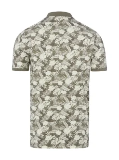 Finshley & Harding Herren Poloshirt in khaki weiß