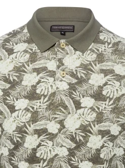 Finshley & Harding Herren Poloshirt in khaki weiß