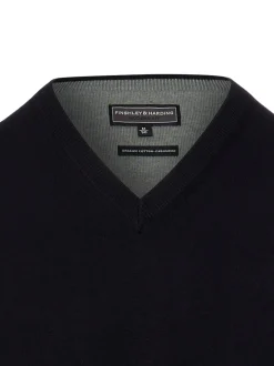 Finshley & Harding Herren Strickpullunder in schwarz