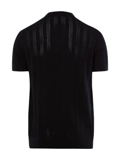 Finshley & Harding London Herren Strick-Poloshirt in marine