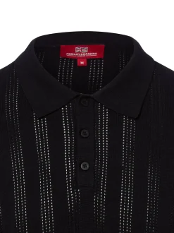 Finshley & Harding London Herren Strick-Poloshirt in marine