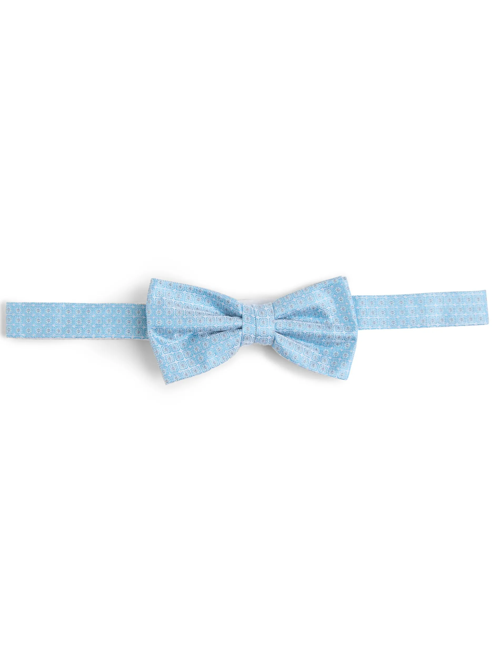 Finshley & Harding London Herren Fliege und Einstecktuch aus Seide in hellblau silber
