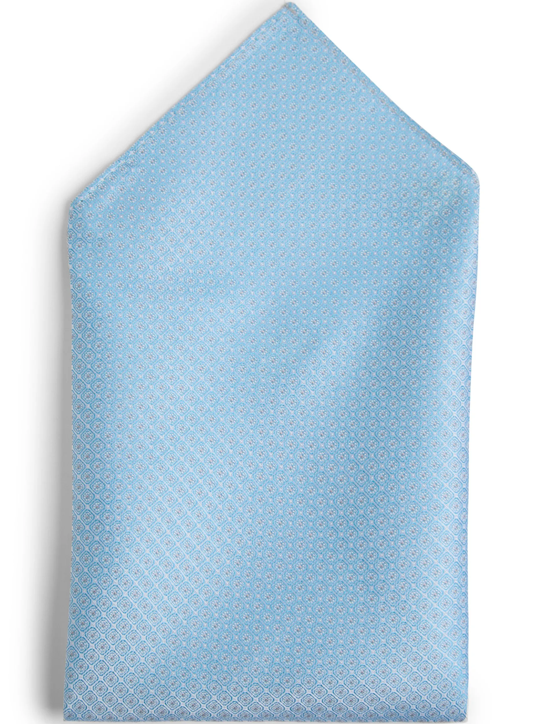 Finshley & Harding London Herren Fliege und Einstecktuch aus Seide in hellblau silber