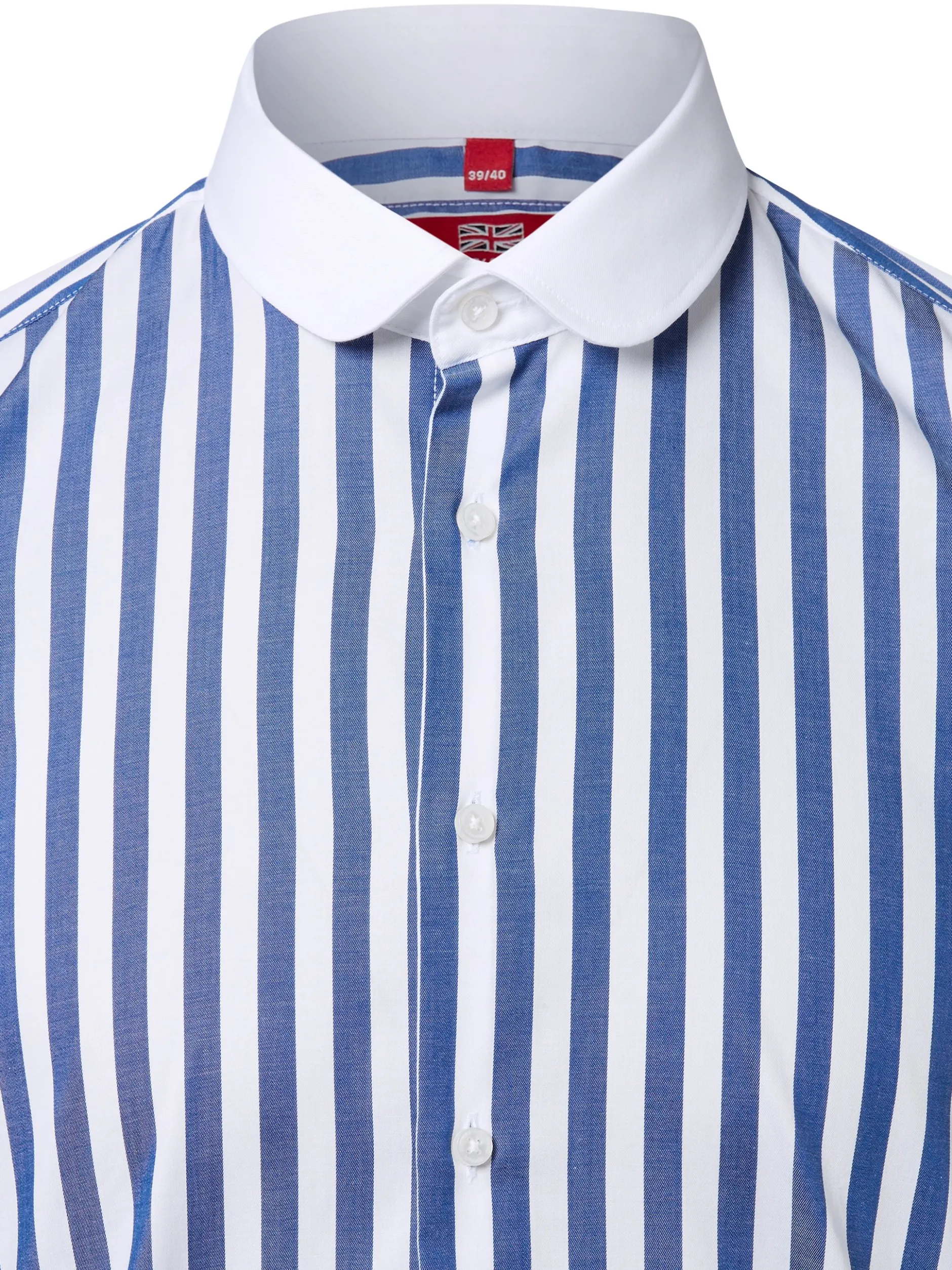Finshley & Harding London Herren Hemd in marine weiß