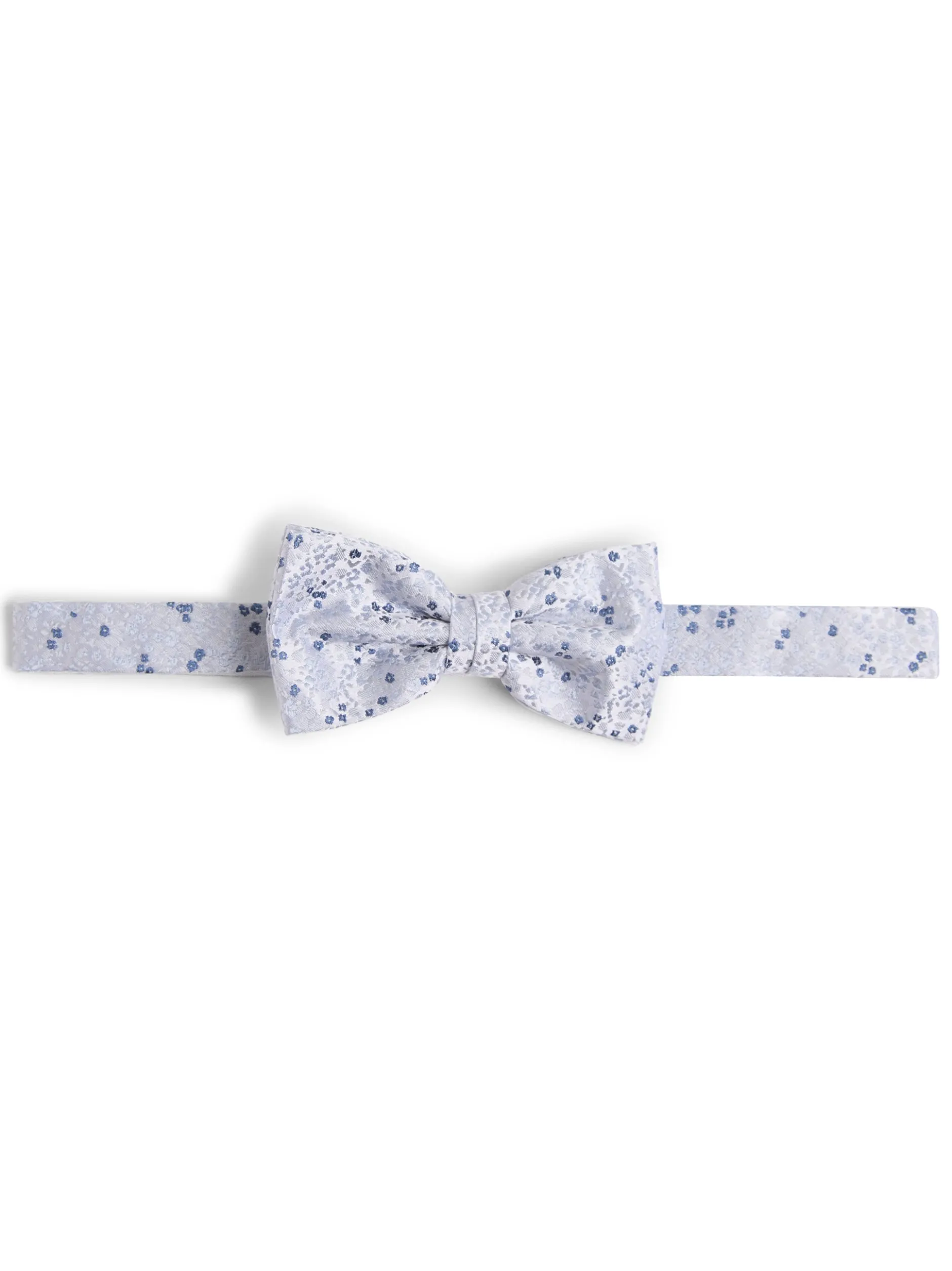 Finshley & Harding London Herren Fliege und Einstecktuch aus Seide in hellblau silber
