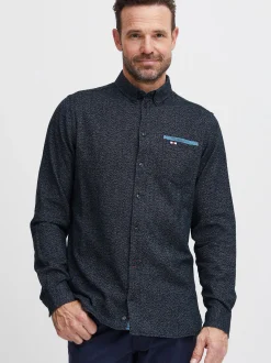 FQ1924 Herren Langarmhemd - FQSteven in marine