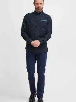 FQ1924 Herren Langarmhemd - FQSteven in marine