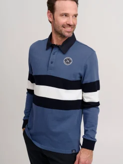 FQ1924 Herren Langarm-Poloshirt - FQMikkael in blau
